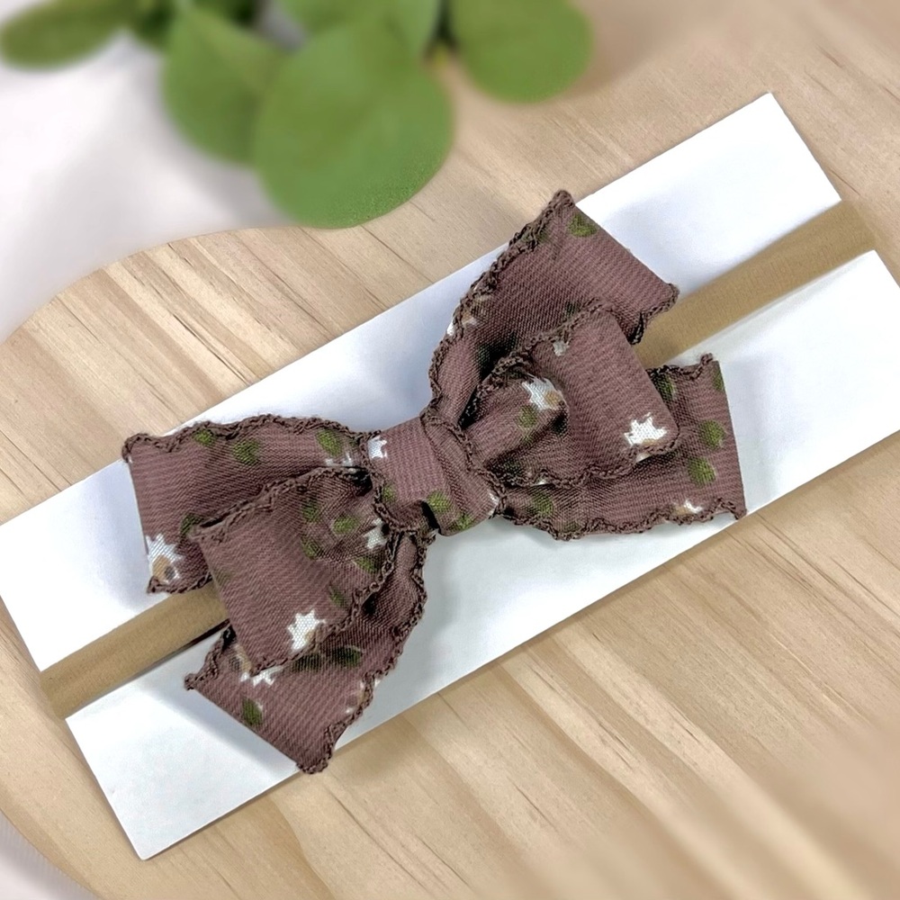 Charming Brown Floral Hair Bow for Kids